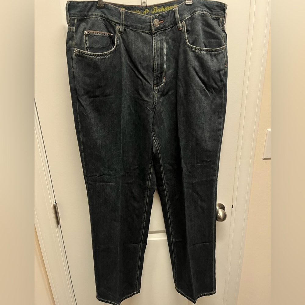 Tommy Bahama men’s classic fit blue jeans dark wash cotton tencel 40 x 32 EUC
